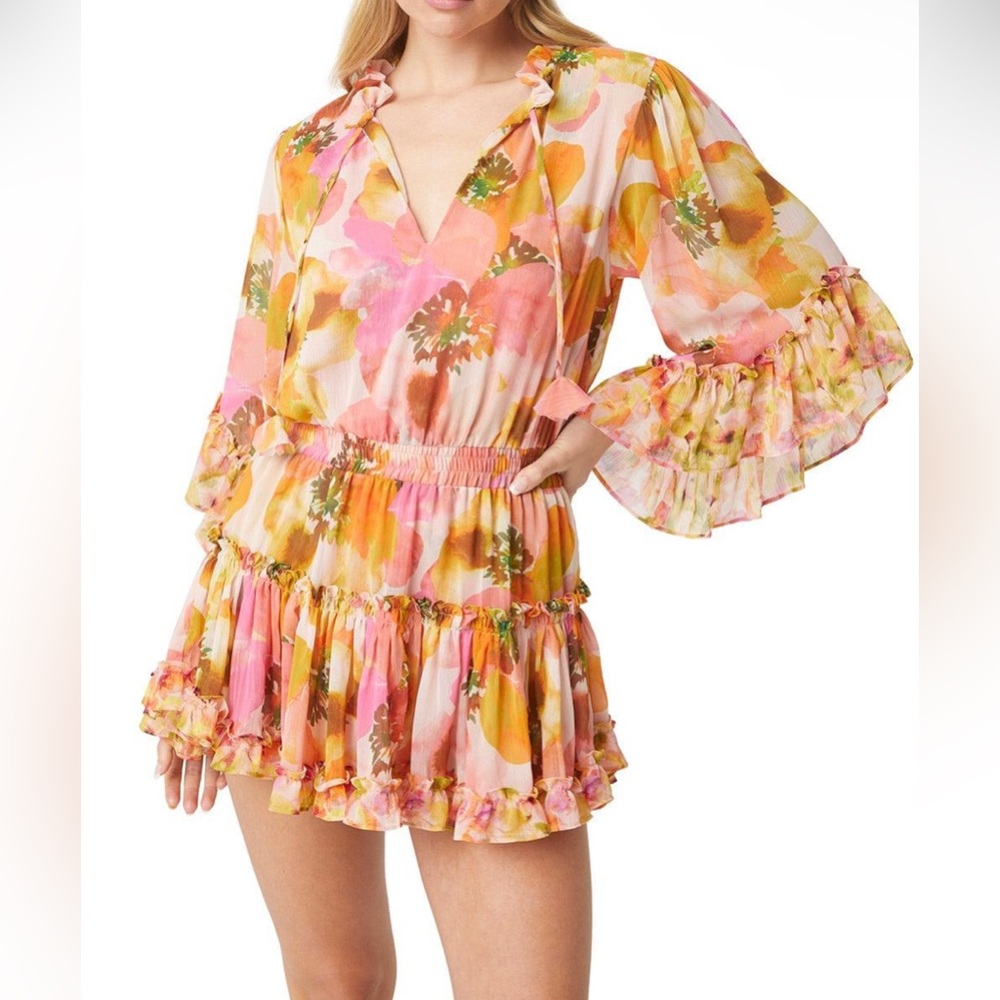 New MISA Los Angeles | XIMENA MINI DRESS Golden Poppy - S